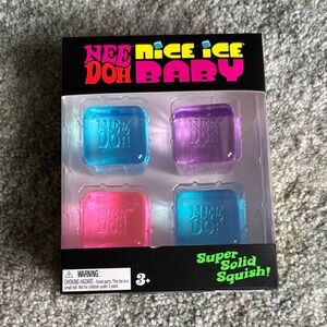 NeeDoh Nice Ice Baby squishy ice cubes 4 pack  Blue, Purple & Pink